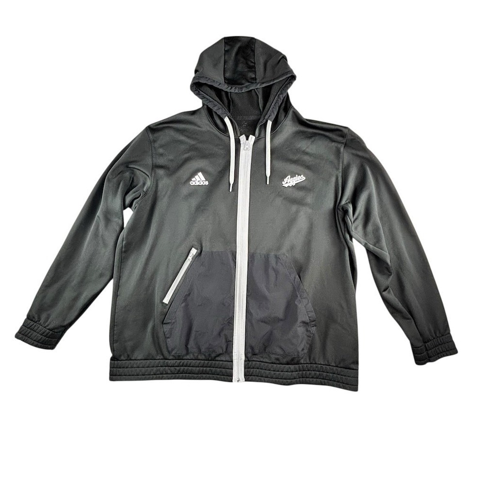 adidas Hoodie Jacket Men's 3XL Black Full Zip Climawarm Aggies SEC Team Issued
